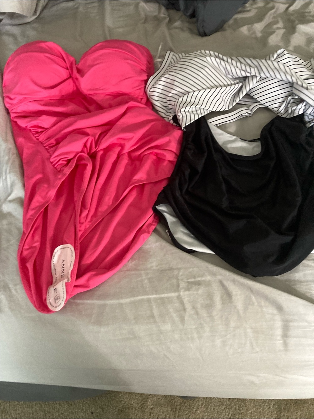 Anne Cole Hot Pink miracle suit with bonus coverup and mono suit